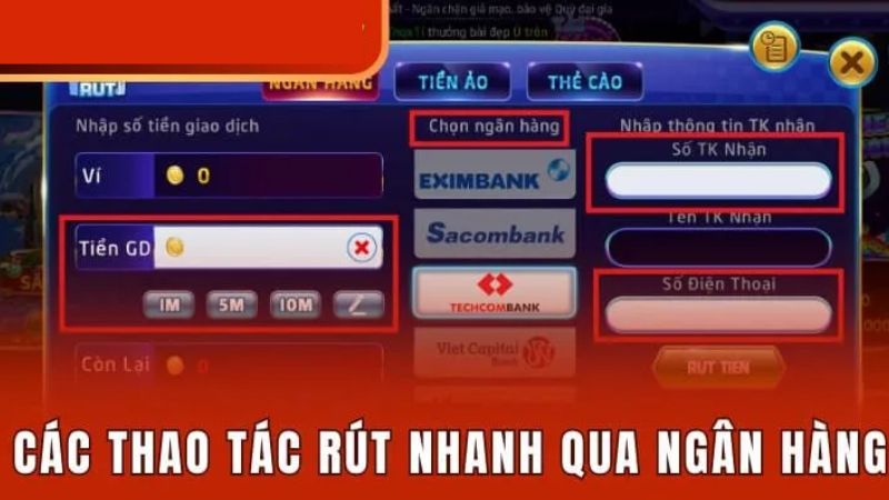 Rút tiền qua ngân hàng nội địa siêu nhanh