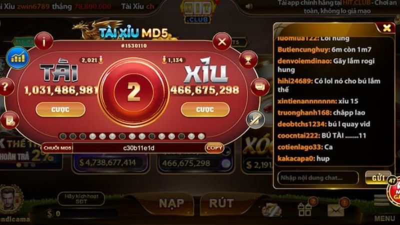 Tài xỉu MD5 game cá cược với nhiều tính năng hữu ích